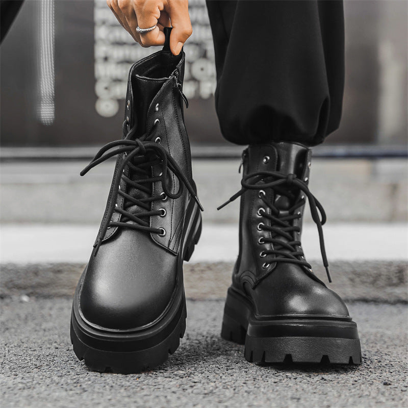 Men's Paris Platform Derby Martin British Style Men's Leather Boots