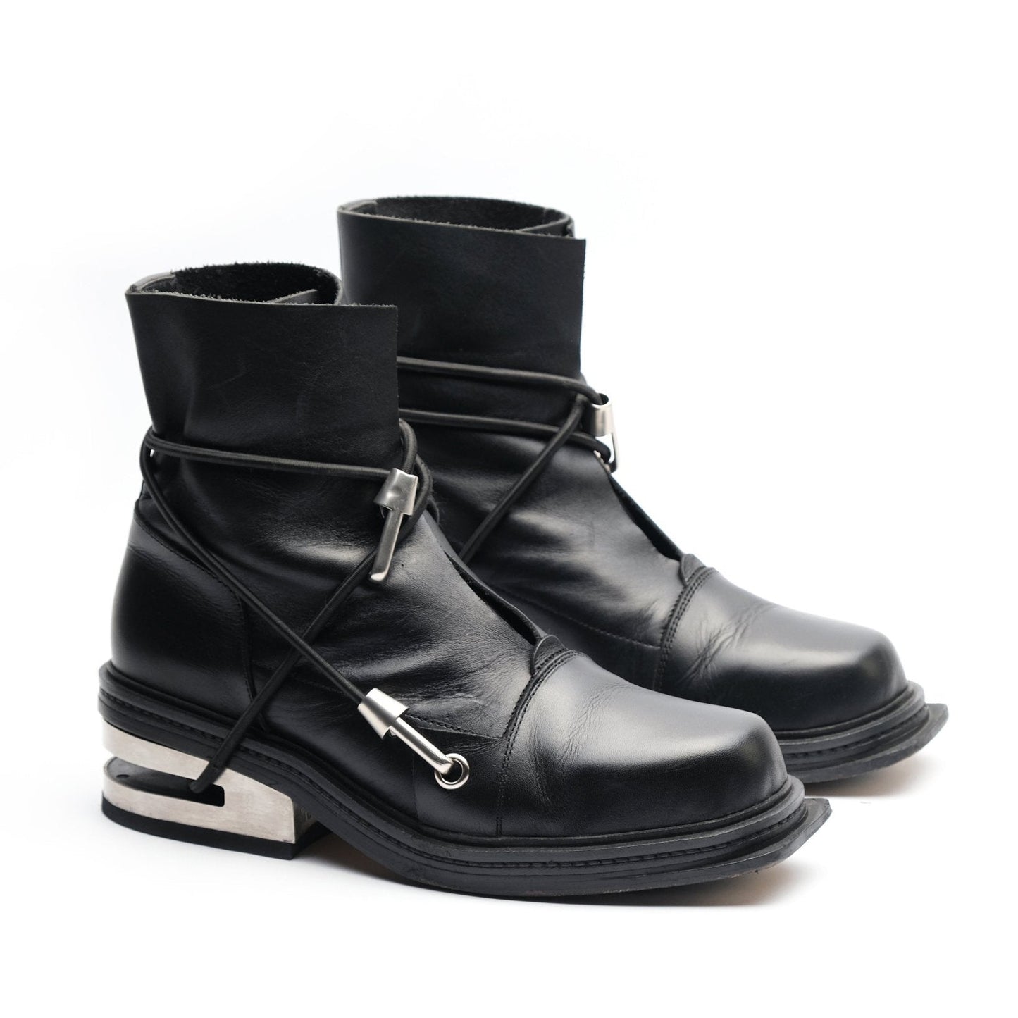 Booties Elastic Bandage Generation Square Toe Short Tube Heels