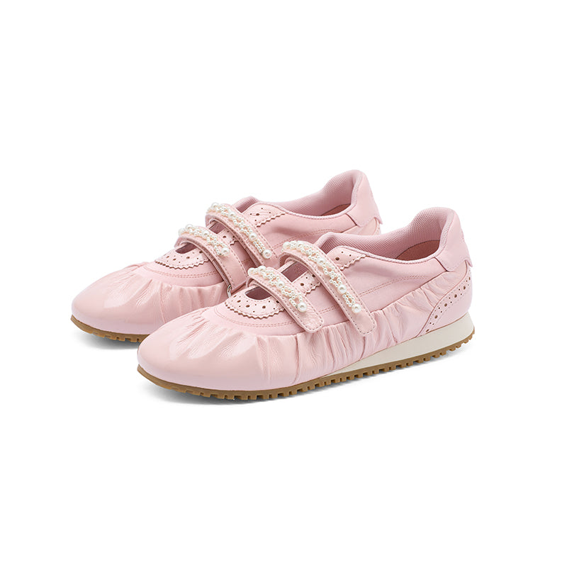 Women's Spring Retro Mary Jane Brown Pearl Women's Fashion Shoes