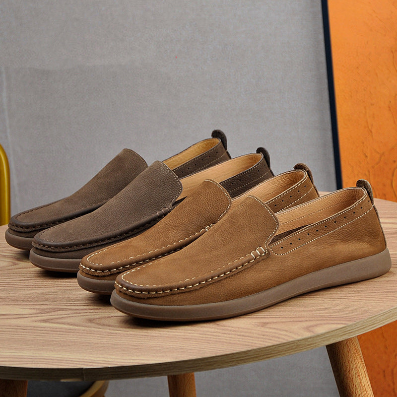 Men's Genuine Soft Bottom First Layer Cowhide Breathable Men's Casual Shoes