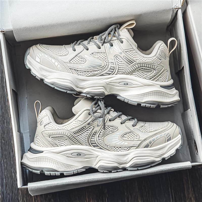Men's Spring Breathable Mesh Trendy Platform Daddy Men's Sports Shoes