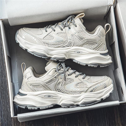 Men's Spring Breathable Mesh Trendy Platform Daddy Men's Sports Shoes