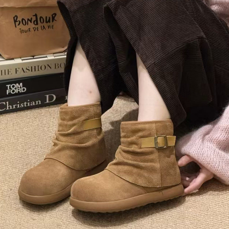 Retro Slip-on Winter Thick Warm Ugly Cute Cotton Snow Boots