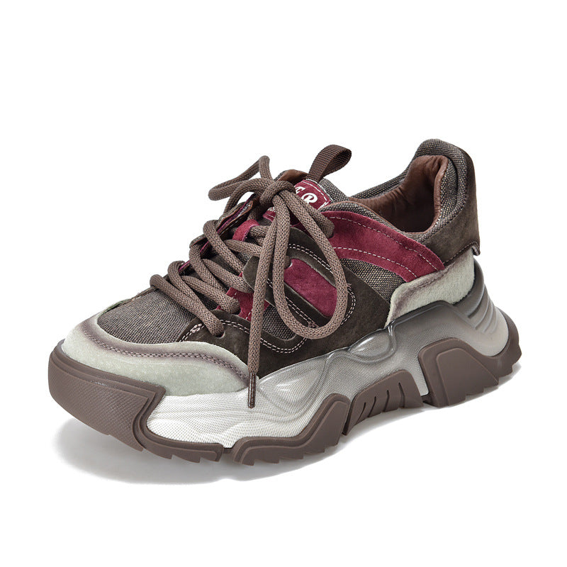 Women's Platform Dad Retro Color Matching Spring Sports Casual Shoes
