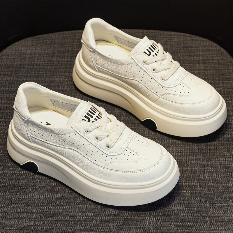 Women's White For Thick Bottom Show Feet Small Breathable Women's Casual Shoes