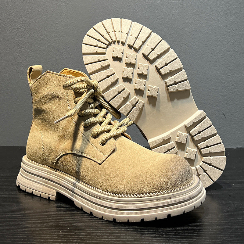 Men's Autumn Motorcycle British Style Retro Ankle Men's Leather Boots