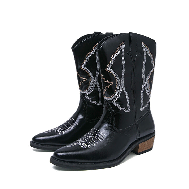Men's Luxury Four Countries Trendy Pattern Martin Men's Leather Boots