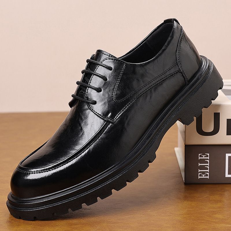 Men's Business British Style Platform Wedding Groom Best Man Men's Casual Leather Shoes