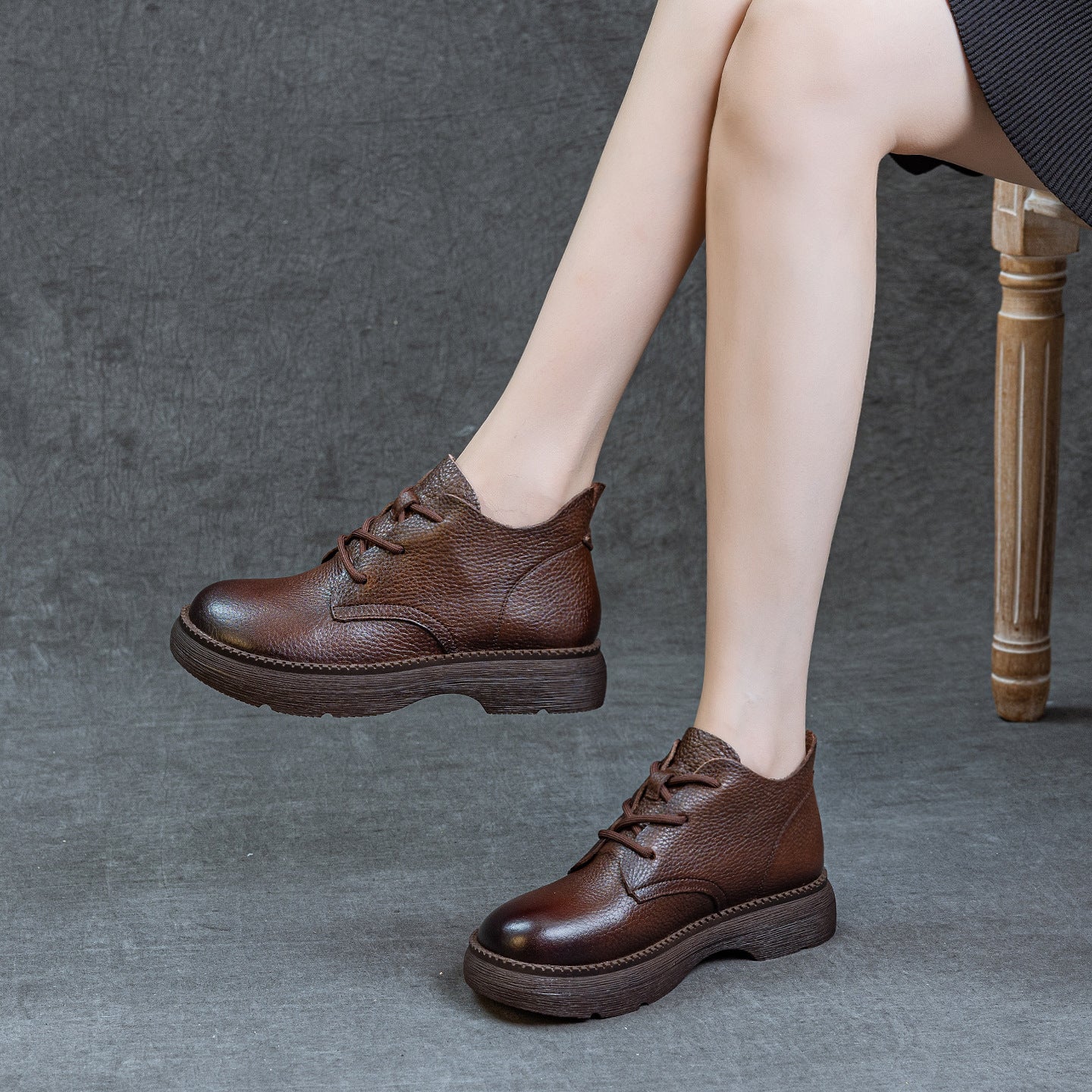 Women's Genuine First Layer Soft Cowhide Single Women's Leather Boots