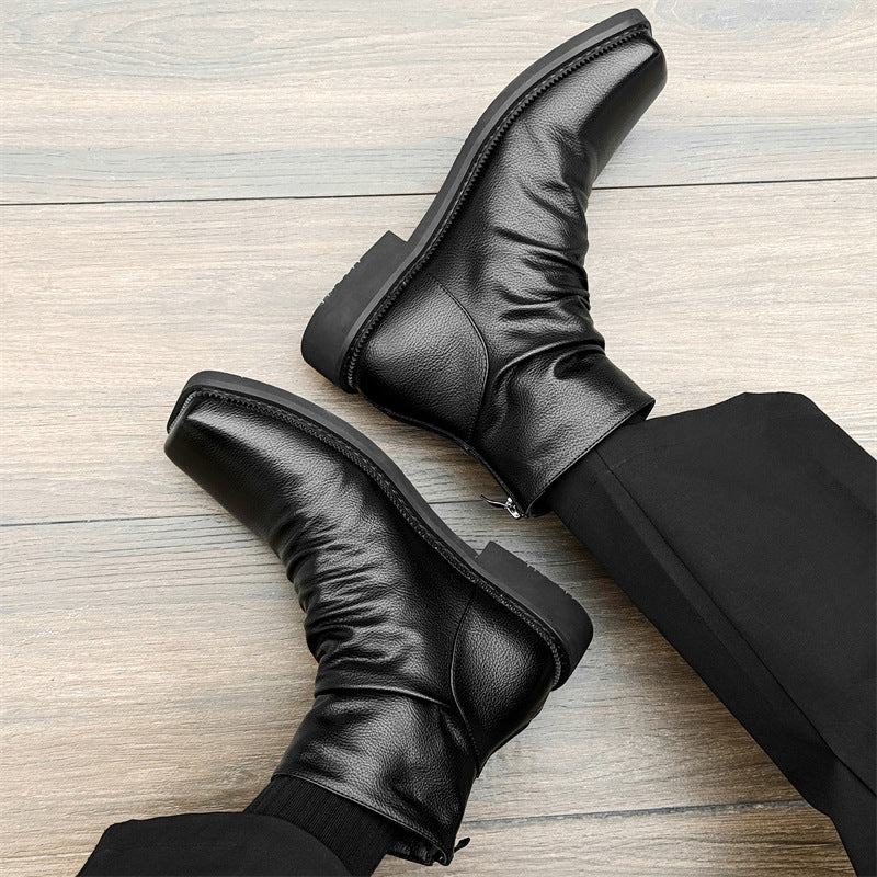 Men's British Style Back Zipper Fashionable Chelsea Men's Martin Boots