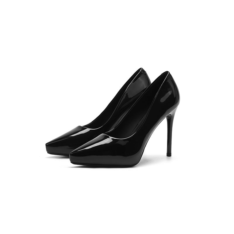 Women's Sexy Pointed Stiletto French Style Temperament Patent Women's Fashion Shoes