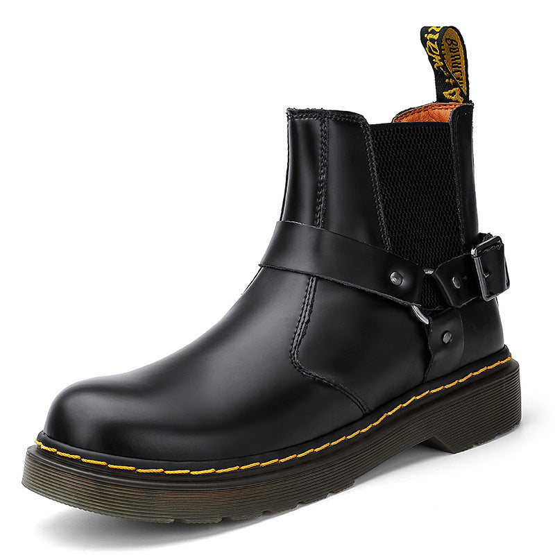 Chelsea Cowhide Couple Short British Genuine Motorcycle Boots