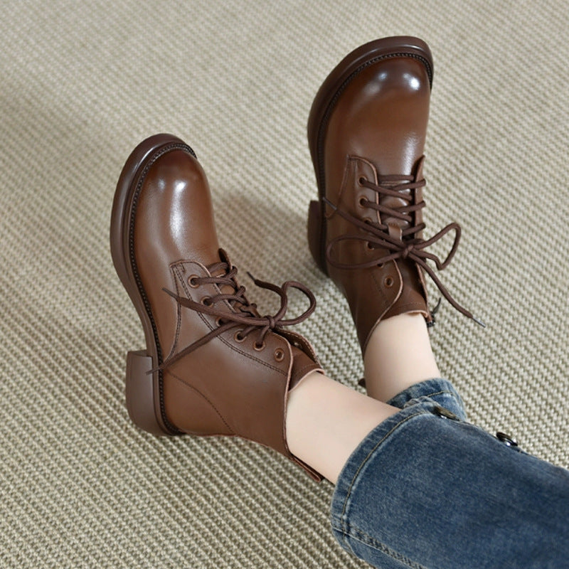 Men's Top Layer Cowhide Short British Style Boots