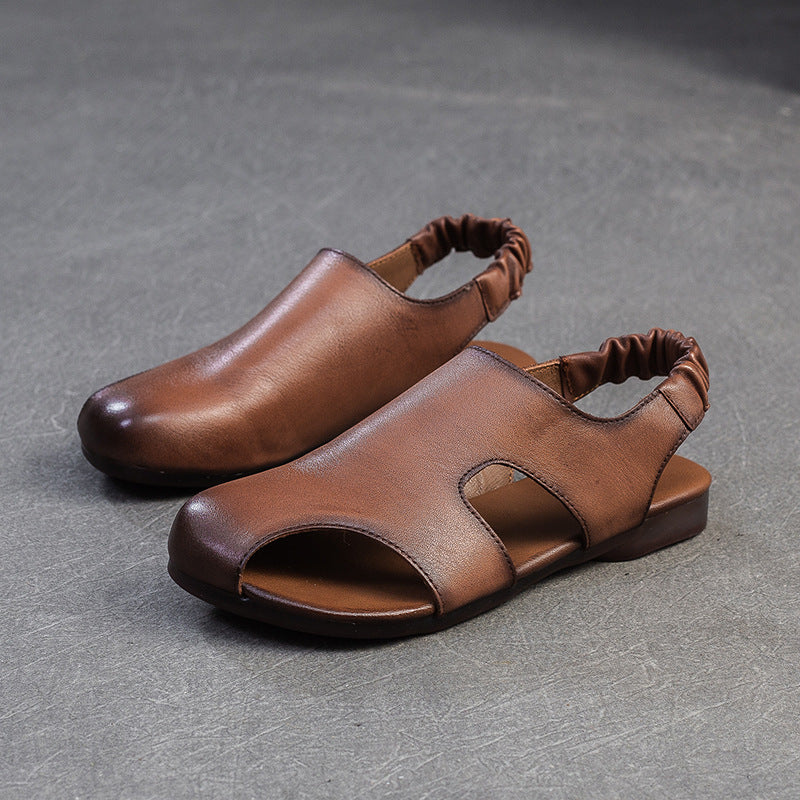 Women's Breathable Comfortable Retro Top Layer Cowhide Men's Shoes