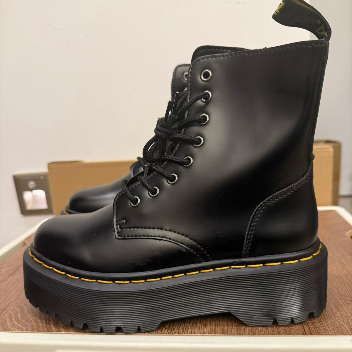 Women's Martin Side Zipper British Muffin Bottom Motorcycle Boots