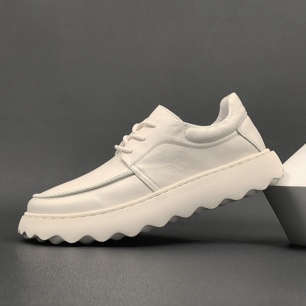 Men's Fashion First Layer Cowhide Platform Elevator Men's Sports Shoes