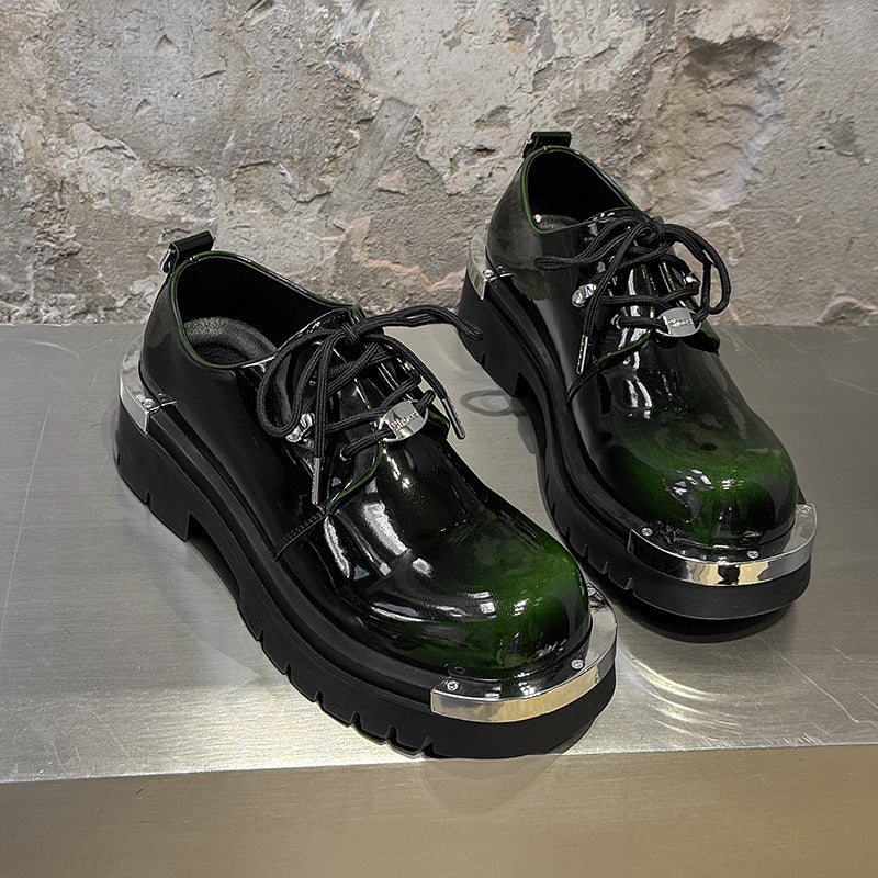 Men's Summer Fashion Formal Wear Khaki Blue Men's Casual Leather Shoes