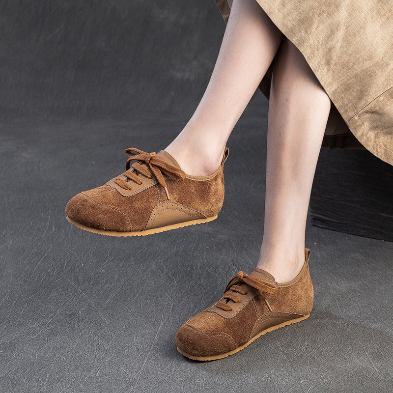 Women's Shu British Style First Layer Cowhide Sports Macaron Women's Shoes