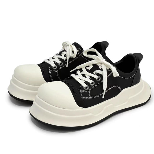 Men's White Big Toe Round Niche Ugly Cute Thick Men's Sports Shoes
