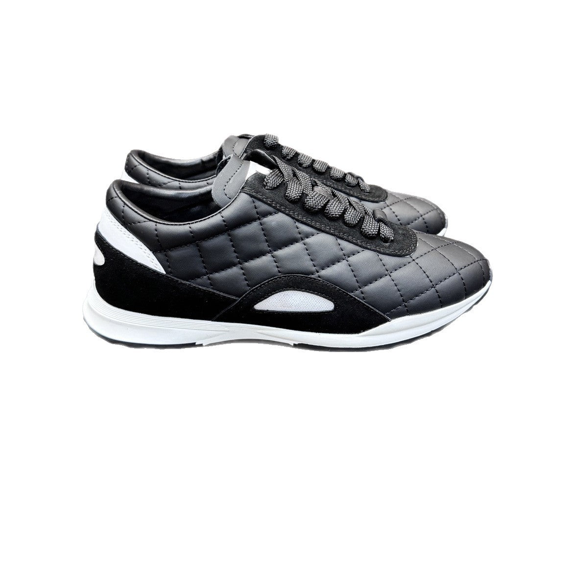 Women's Style Rhombus Training Genuine Lace Up Small Fragrance Sneakers