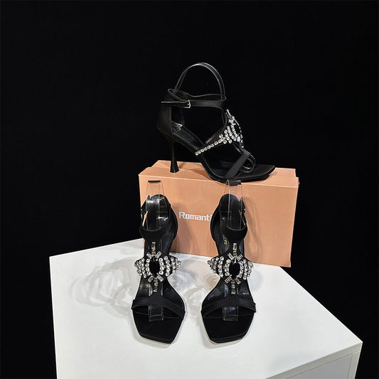 Women's Rhinestone Open Toe For Stiletto Sexy Sandals