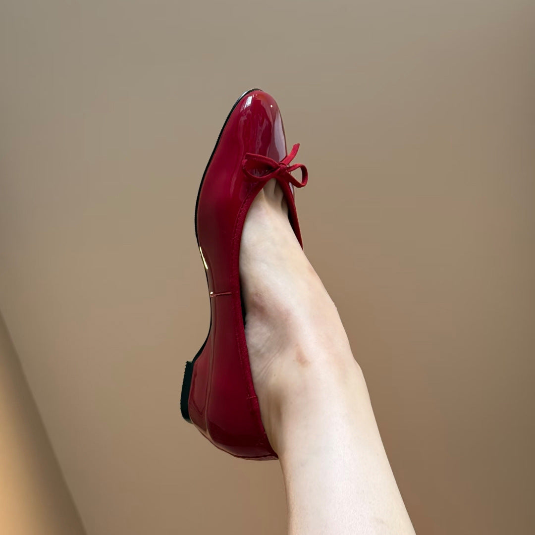 Slip-on Shallow Mouth Round Toe Bowknot Women's Fashion Shoes