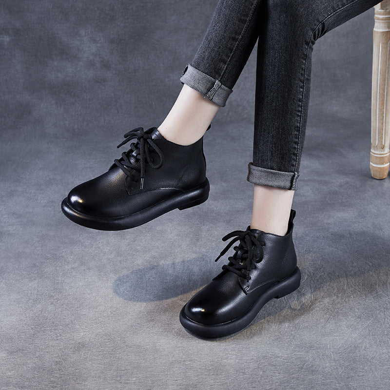 Women's Authentic Retro Ankle Soft Soled Flats Boots
