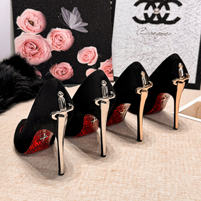 Women's High Super Dagger Trend Stiletto Red Women's Fashion Shoes