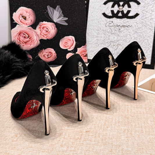 Women's High Super Dagger Trend Stiletto Red Women's Fashion Shoes