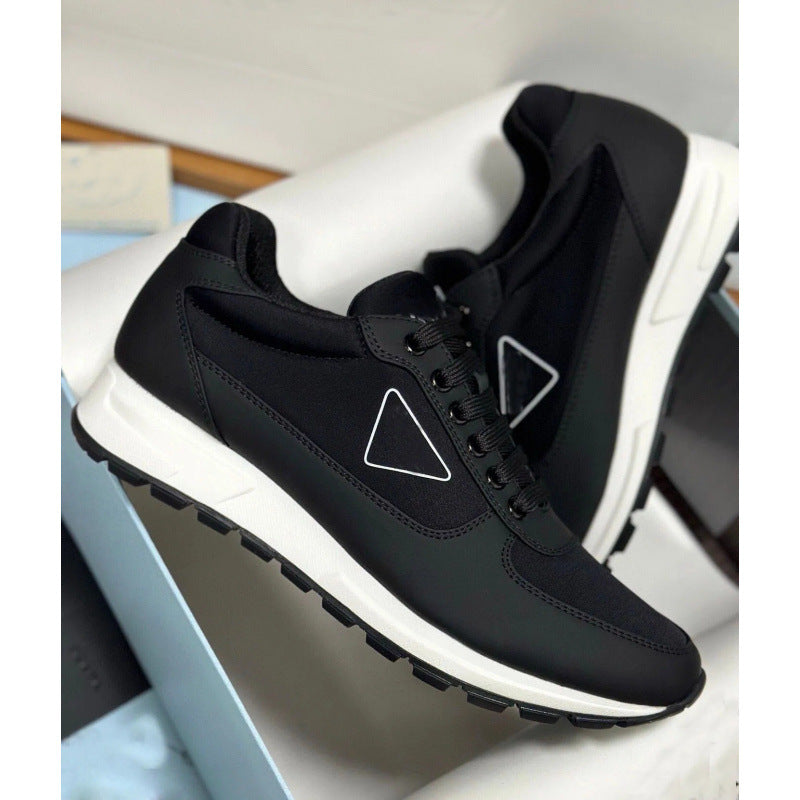 Logo Badge Platform Heightened Daddy Round Toe Lace Women's Sports Shoes