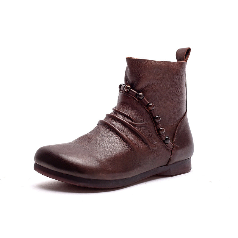 Women's Retro Fashion Ankle Side Zipper Comfortable Boots