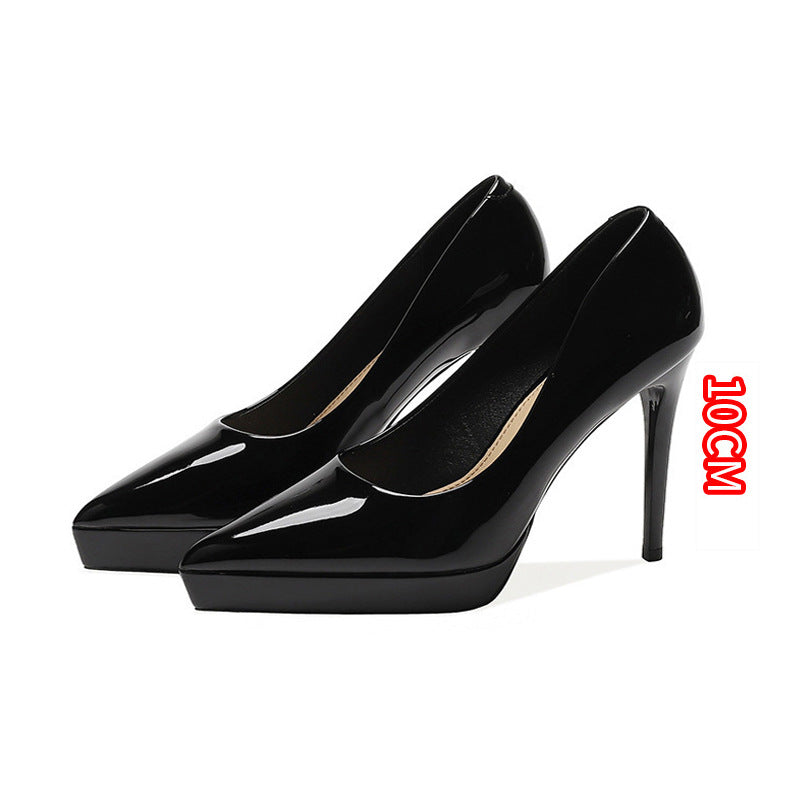 Women's For Sexy Temperament Waterproof Platform Solid Color Heels
