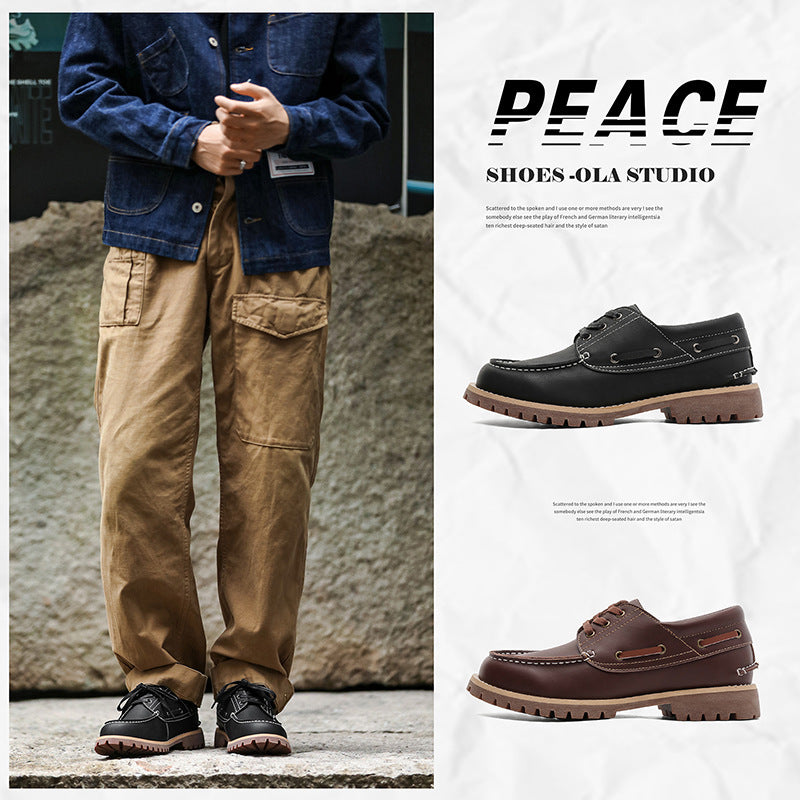Graceful Autumn British Vintage Worker Business Men's Leather Boots