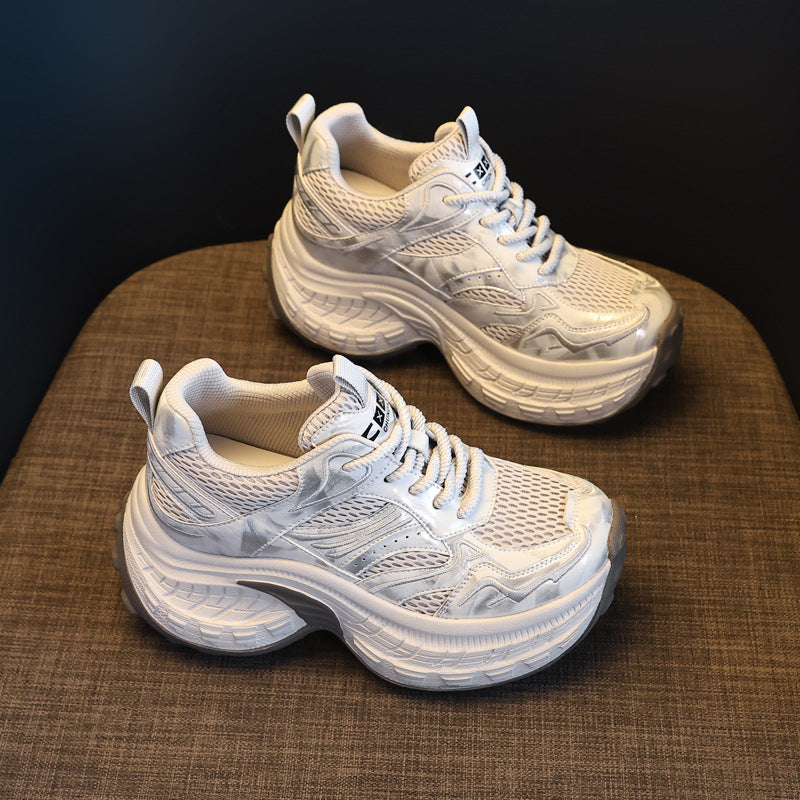 Women's Platform Height Increasing Insole Dad Spring Mesh Sports Casual Shoes