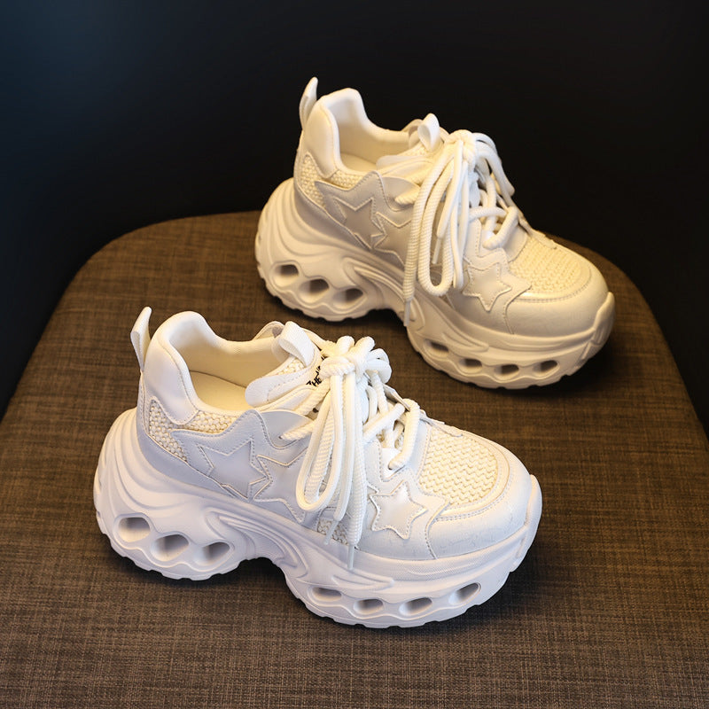Women's Height Increasing Insole Mesh Surface Clunky Spring Muffin Sports Casual Shoes