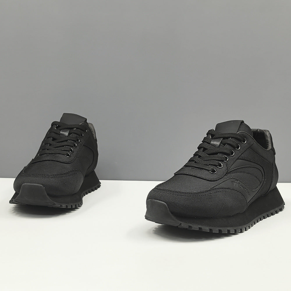 Men's Summer Black Breathable Cloth Fashion Platform Casual Shoes