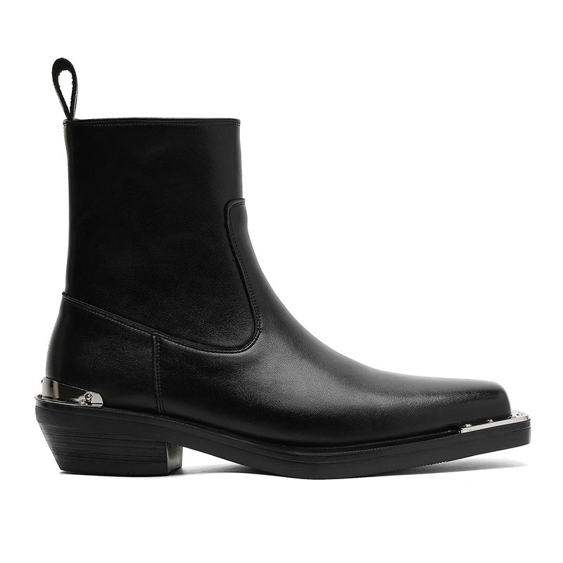 Men's High Chelsea Fashionable Square Toe Zipper Men's Martin Boots