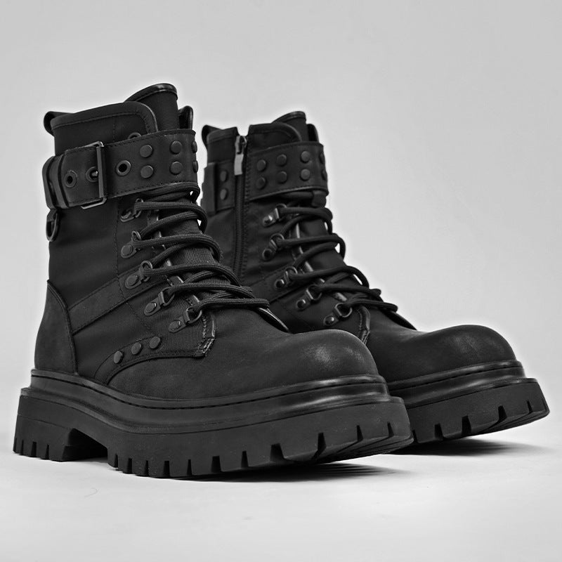 Women's & Men's American Desert Genuine Black Motorcycle Boots