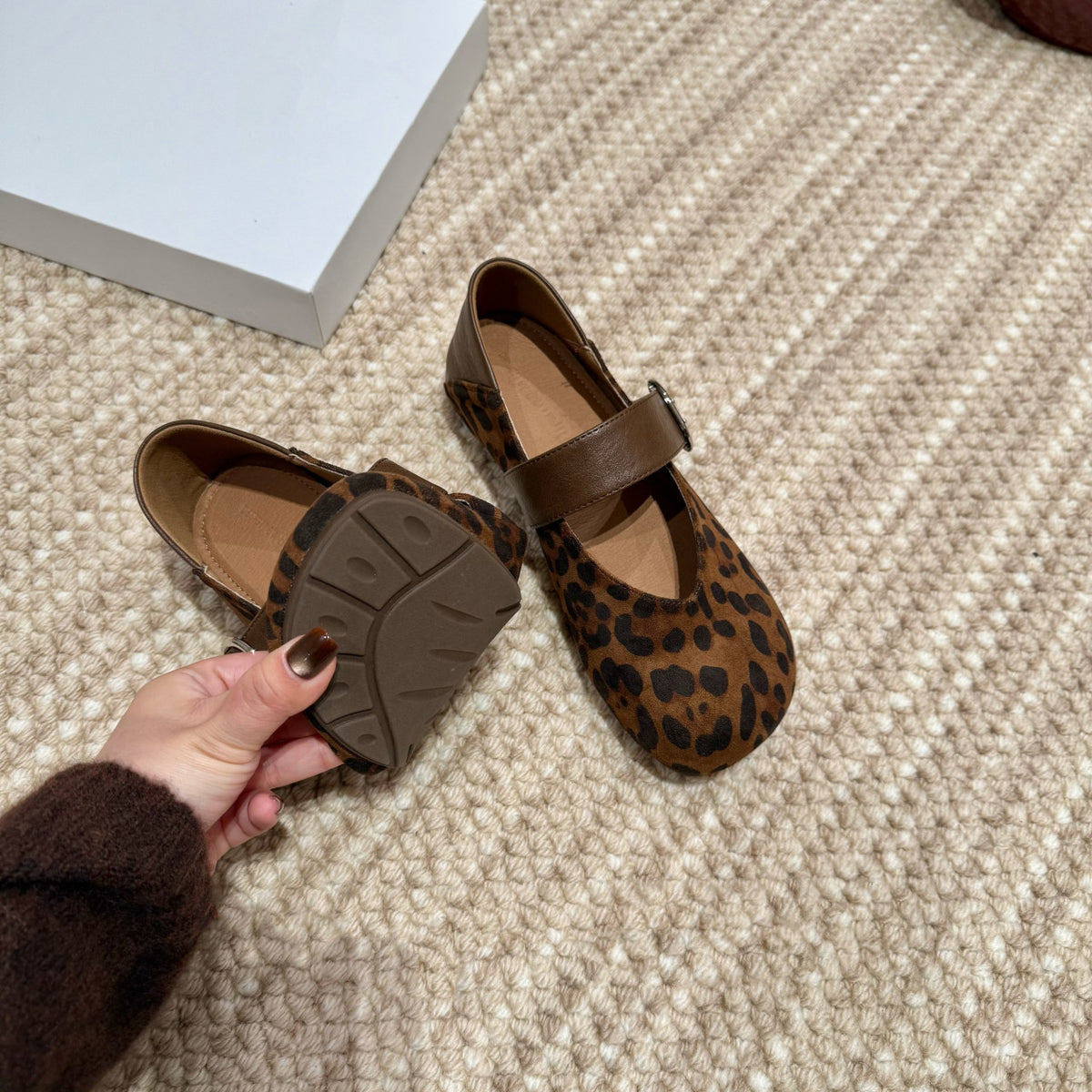 Women's French Style Mary Jane Spring Retro Flat Bottom Two-word Wear Women's Fashion Shoes
