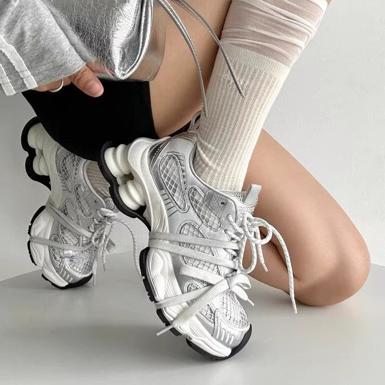 Women's Lin Yun Platform Dad Spring Mesh Breathable Height Women's Sports Shoes