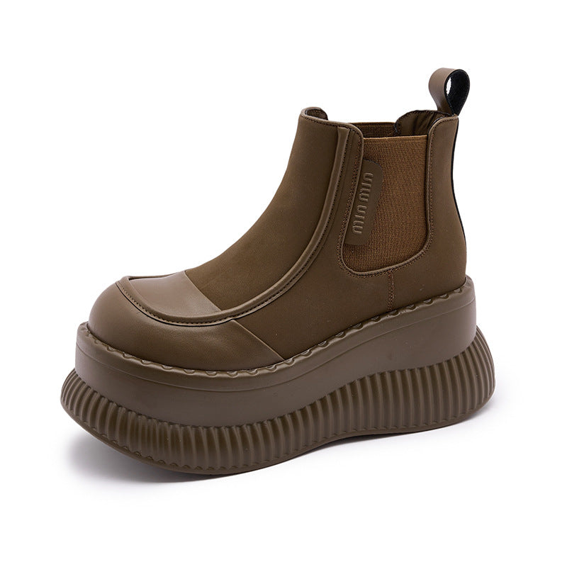 Women's Thick-soled Smoke Pipe Chelsea Elevator Ankle Boots