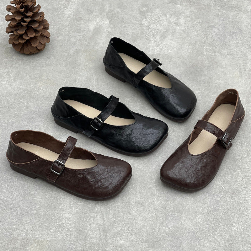 Women's Round Toe Mary Jane Flat Spring Men's Shoes