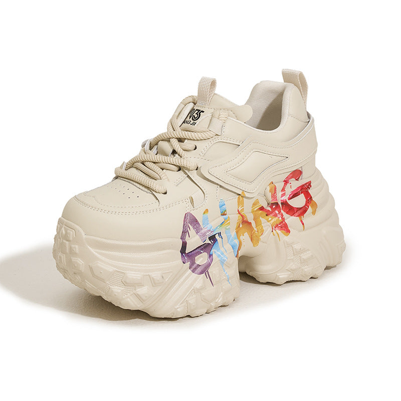 Women's Dad Spring Fashion Iti Platform Versatile Height Increasing Women's Shoes