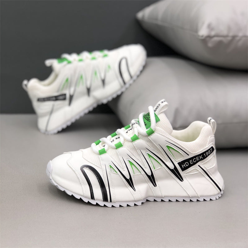Summer Mesh Breathable Lace Up Fashion Thick Men's Sports Shoes