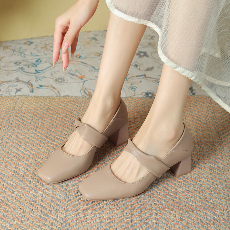 Women's Mary Jane High Gentle Fairy Lady Style Dress Women's Fashion Shoes