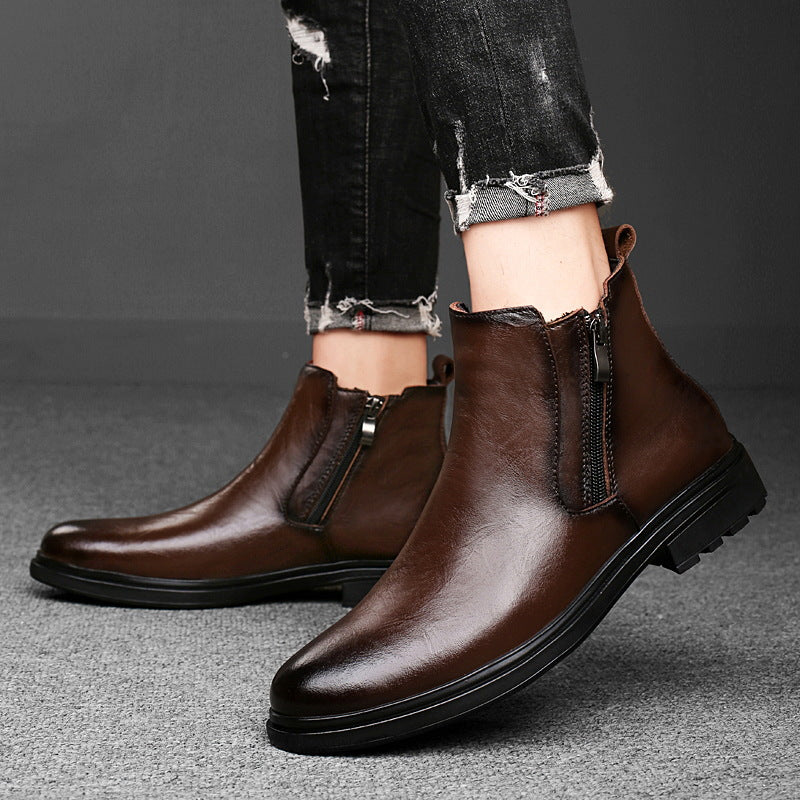 Men's Martin Plus Size Retro Side Zipper Cotton Casual Shoes