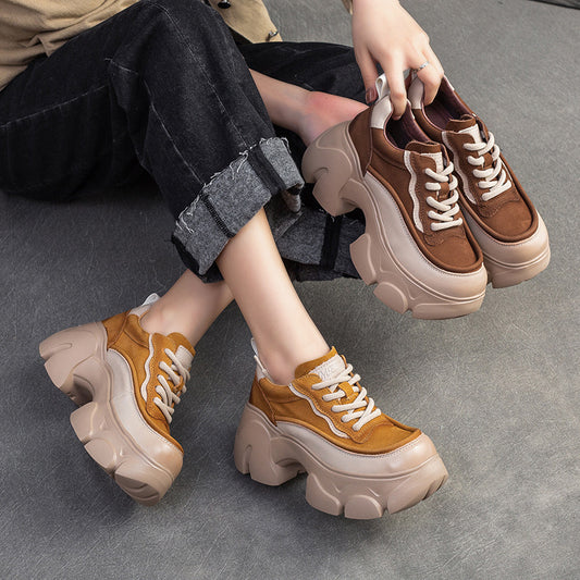 Women's Shu Front Platform Small Elevator Wild Women's Casual Shoes