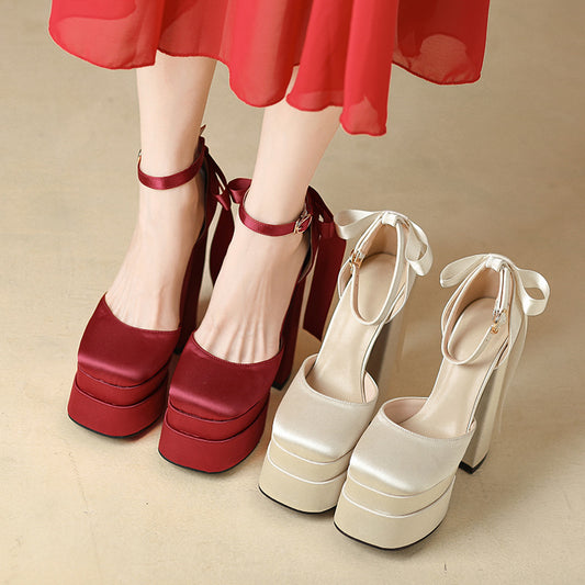 Women's Platform Wedding With Toe Box Small Size Super High Women's Fashion Shoes