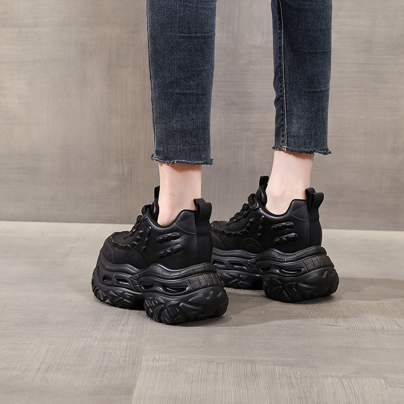 Women's Small Platform Height Increasing Insole Dad Autumn Sports Casual Shoes