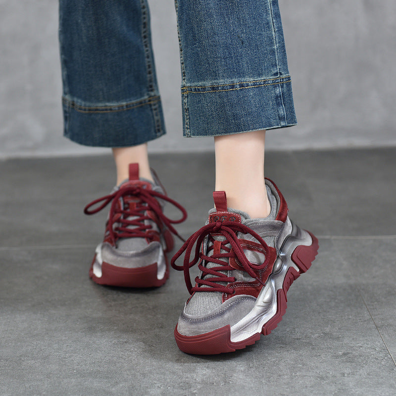 Women's Platform Dad Retro Color Matching Spring Sports Casual Shoes